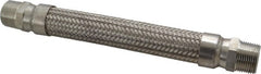 Made in USA - 12" OAL, 1" ID, 580 Max psi, Flexible Metal Hose Assembly - Exact Tool & Supply