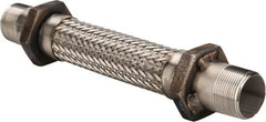 Made in USA - 12" OAL, 1-1/4" ID, 450 Max psi, Flexible Metal Hose Assembly - Exact Tool & Supply