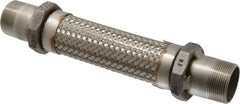 Made in USA - 12" OAL, 1-1/2" ID, 410 Max psi, Flexible Metal Hose Assembly - Exact Tool & Supply