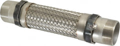 Made in USA - 12" OAL, 2" ID, 450 Max psi, Flexible Metal Hose Assembly - Exact Tool & Supply