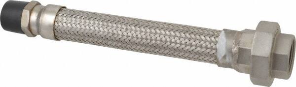 Made in USA - 12" OAL, 1" ID, 580 Max psi, Flexible Metal Hose Assembly - Exact Tool & Supply
