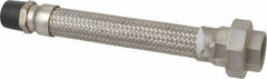 Made in USA - 12" OAL, 1" ID, 580 Max psi, Flexible Metal Hose Assembly - Exact Tool & Supply