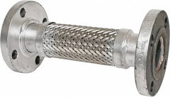 Made in USA - 12" OAL, 2" ID, 450 Max psi, Flexible Metal Hose Assembly - Exact Tool & Supply