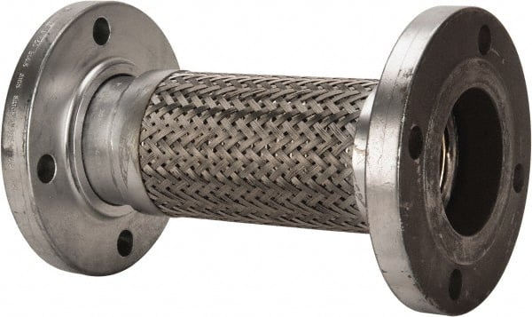 Made in USA - 12" OAL, 3" ID, 250 Max psi, Flexible Metal Hose Assembly - Exact Tool & Supply