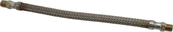 Made in USA - 12" OAL, 1/4" ID, 2,240 Max psi, Flexible Metal Hose Assembly - Exact Tool & Supply