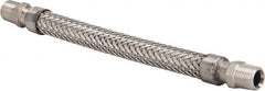 Made in USA - 12" OAL, 1/2" ID, 1,040 Max psi, Flexible Metal Hose Assembly - Exact Tool & Supply