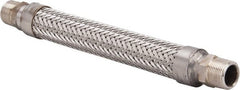 Made in USA - 12" OAL, 3/4" ID, 600 Max psi, Flexible Metal Hose Assembly - Exact Tool & Supply