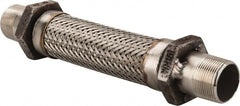 Made in USA - 12" OAL, 1-1/4" ID, 450 Max psi, Flexible Metal Hose Assembly - Exact Tool & Supply