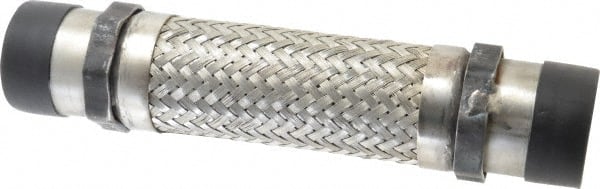 Made in USA - 12" OAL, 2" ID, 450 Max psi, Flexible Metal Hose Assembly - Exact Tool & Supply