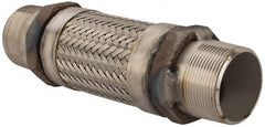 Made in USA - 12" OAL, 2-1/2" ID, Flexible Metal Hose Assembly - Exact Tool & Supply
