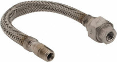Made in USA - 12" OAL, 1/4" ID, 2,240 Max psi, Flexible Metal Hose Assembly - Exact Tool & Supply