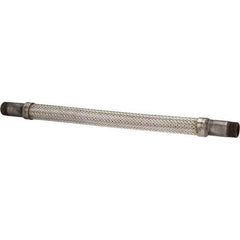 Made in USA - 18" OAL, 3/4" ID, 600 Max psi, Flexible Metal Hose Assembly - Exact Tool & Supply