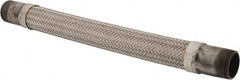 Made in USA - 18" OAL, 1-1/4" ID, 450 Max psi, Flexible Metal Hose Assembly - Exact Tool & Supply