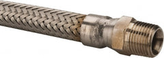 Made in USA - 18" OAL, 1/2" ID, 1,040 Max psi, Flexible Metal Hose Assembly - Exact Tool & Supply