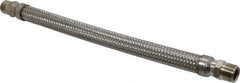 Made in USA - 18" OAL, 3/4" ID, 600 Max psi, Flexible Metal Hose Assembly - Exact Tool & Supply