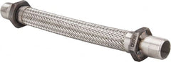Made in USA - 18" OAL, 1-1/4" ID, 450 Max psi, Flexible Metal Hose Assembly - Exact Tool & Supply