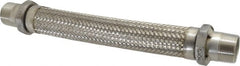 Made in USA - 18" OAL, 1-1/2" ID, 410 Max psi, Flexible Metal Hose Assembly - Exact Tool & Supply