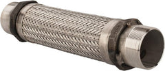 Made in USA - 18" OAL, 3" ID, 250 Max psi, Flexible Metal Hose Assembly - Exact Tool & Supply
