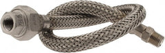 Made in USA - 18" OAL, 1/4" ID, 2,240 Max psi, Flexible Metal Hose Assembly - Exact Tool & Supply