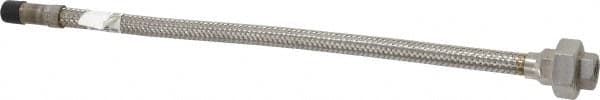 Made in USA - 18" OAL, 3/8" ID, 1,450 Max psi, Flexible Metal Hose Assembly - Exact Tool & Supply