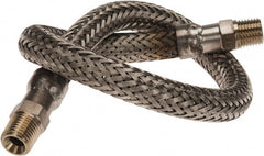 Made in USA - 18" OAL, 1/4" ID, 2,240 Max psi, Flexible Metal Hose Assembly - Exact Tool & Supply