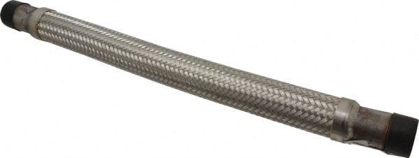 Made in USA - 24" OAL, 1-1/4" ID, 450 Max psi, Flexible Metal Hose Assembly - Exact Tool & Supply