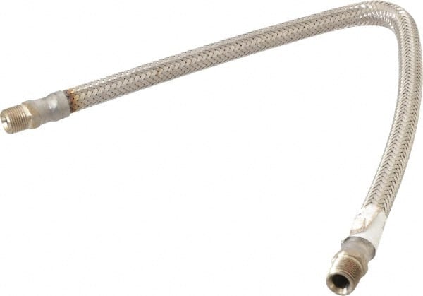 Made in USA - 24" OAL, 3/8" ID, 1,450 Max psi, Flexible Metal Hose Assembly - Exact Tool & Supply