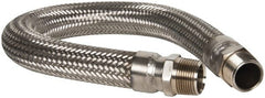 Made in USA - 24" OAL, 1" ID, 580 Max psi, Flexible Metal Hose Assembly - Exact Tool & Supply