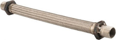 Made in USA - 24" OAL, 1-1/4" ID, 450 Max psi, Flexible Metal Hose Assembly - Exact Tool & Supply