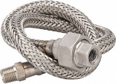 Made in USA - 24" OAL, 1/4" ID, 2,240 Max psi, Flexible Metal Hose Assembly - Exact Tool & Supply