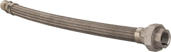 Made in USA - 24" OAL, 1" ID, 580 Max psi, Flexible Metal Hose Assembly - Exact Tool & Supply