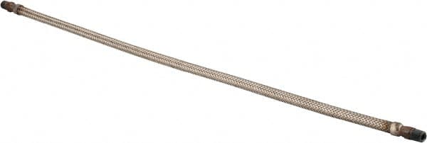 Made in USA - 30" OAL, 1/4" ID, 2,240 Max psi, Flexible Metal Hose Assembly - Exact Tool & Supply