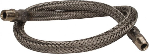 Made in USA - 30" OAL, 3/8" ID, 1,450 Max psi, Flexible Metal Hose Assembly - Exact Tool & Supply
