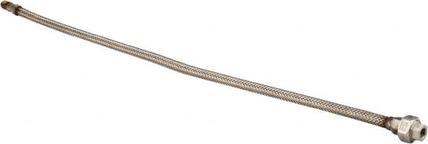 Made in USA - 30" OAL, 1/4" ID, 2,240 Max psi, Flexible Metal Hose Assembly - Exact Tool & Supply