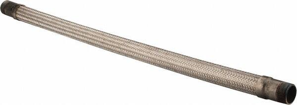 Made in USA - 36" OAL, 1-1/4" ID, 450 Max psi, Flexible Metal Hose Assembly - Exact Tool & Supply