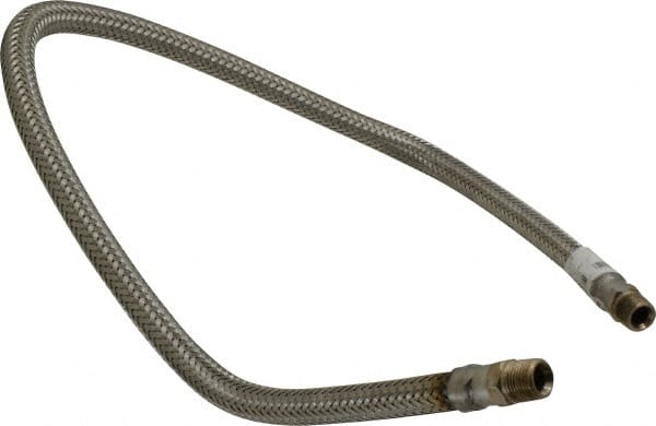 Made in USA - 36" OAL, 3/8" ID, 1,450 Max psi, Flexible Metal Hose Assembly - Exact Tool & Supply
