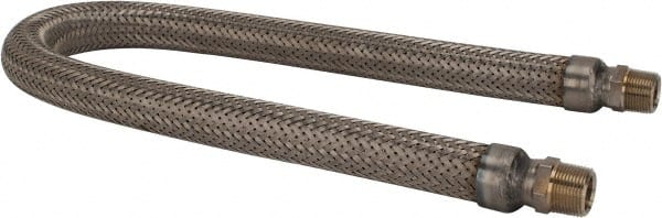 Made in USA - 36" OAL, 3/4" ID, 600 Max psi, Flexible Metal Hose Assembly - Exact Tool & Supply