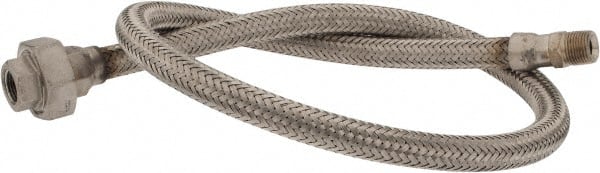 Made in USA - 36" OAL, 3/8" ID, 1,450 Max psi, Flexible Metal Hose Assembly - Exact Tool & Supply
