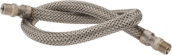 Made in USA - 36" OAL, 1/2" ID, 1,040 Max psi, Flexible Metal Hose Assembly - Exact Tool & Supply