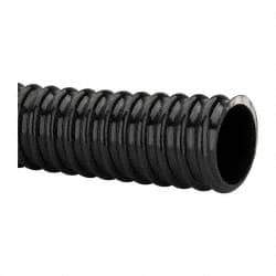 Made in USA - 1-1/2" ID, 28 Hg Vac Rating, 75 psi, PVC Vacuum & Duct Hose - 100' Long, Black, 4" Bend Radius, -10°F Min - Exact Tool & Supply