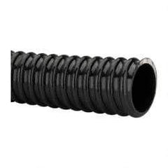 Made in USA - 1-1/2" ID, 28 Hg Vac Rating, 75 psi, PVC Vacuum & Duct Hose - 100' Long, Black, 4" Bend Radius, -10°F Min - Exact Tool & Supply