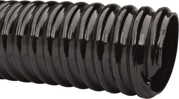 Made in USA - 2-1/2" ID, 28 Hg Vac Rating, 65 psi, PVC Vacuum & Duct Hose - 100' Long, Black, 7" Bend Radius, -10°F Min - Exact Tool & Supply