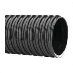 Made in USA - 3" ID, 28 Hg Vac Rating, 50 psi, PVC Vacuum & Duct Hose - 100' Long, Black, 8" Bend Radius, -10°F Min - Exact Tool & Supply
