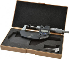 Mitutoyo - 0 to 1 Inch, Ratchet Stop Thimble, IP54 Water Resistance, Electronic Disc Micrometer - 0.0002 Inch Accuracy, 20mm Disc, 0.00005 Inch Resolution - Exact Tool & Supply
