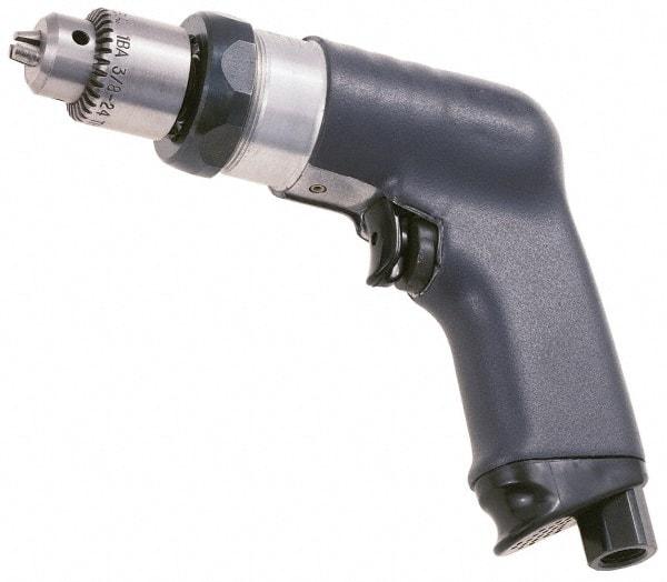 Ingersoll-Rand - 3/8" Keyed Chuck - Pistol Grip Handle, 1,000 RPM, 17 CFM, 0.4 hp, 90 psi - Exact Tool & Supply