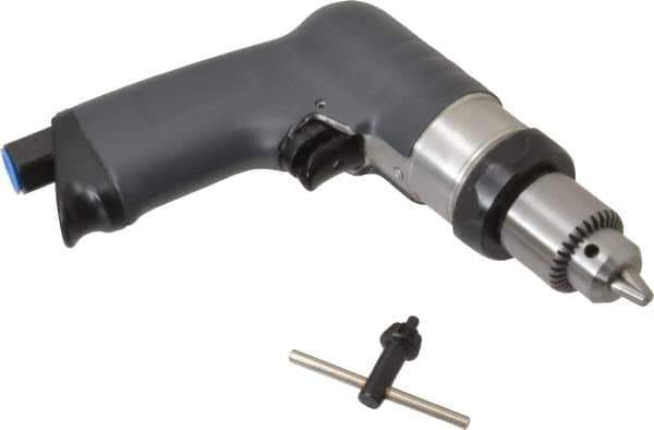 Ingersoll-Rand - 1/4" Keyed Chuck - Pistol Grip Handle, 3,000 RPM, 17 CFM, 0.4 hp, 90 psi - Exact Tool & Supply