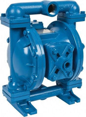 SandPIPER - 1" NPT, Metallic, Air Operated Diaphragm Pump - Santoprene Diaphragm, Aluminum Housing - Exact Tool & Supply