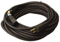 Southwire - 50', 14/3 Gauge/Conductors, Black Outdoor Extension Cord - 1 Receptacle, 15 Amps, UL SJEOW, NEMA 5-15P, 5-15R - Exact Tool & Supply