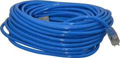 Southwire - Power Cords; Cord Type: Extension Cord ; Overall Length (Feet): 100 ; Cord Color: Blue ; Amperage: 15 ; Voltage: 125 VAC ; Wire Gauge/Number of Conductors: 12/3 - Exact Tool & Supply