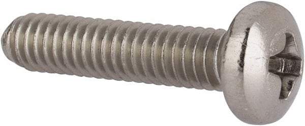 Value Collection - #8-32 UNC, 3/4" Length Under Head Phillips Drive Machine Screw - Pan Head, Grade 316 Stainless Steel, Uncoated, Without Washer - Exact Tool & Supply